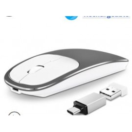 2.4G wireless mouse with rechargeable and silent ergonomic ultra-thin aluminum alloy gaming mouse