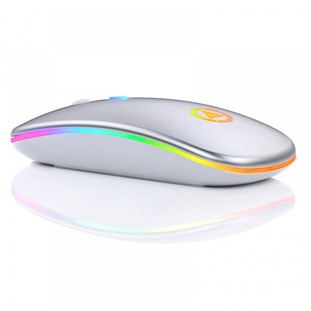 New Ultra-Thin Mini Wireless Mouse Silent Rechargeable LED Colorful Lights Computer Mouse