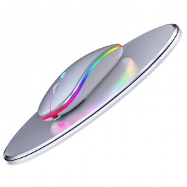 New Ultra-Thin Mini Wireless Mouse Silent Rechargeable LED Colorful Lights Computer Mouse