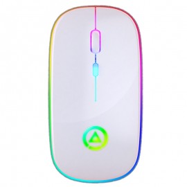 New Ultra-Thin Mini Wireless Mouse Silent Rechargeable LED Colorful Lights Computer Mouse