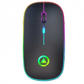 New Ultra-Thin Mini Wireless Mouse Silent Rechargeable LED Colorful Lights Computer Mouse