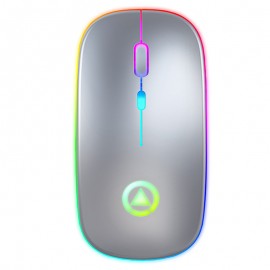 New Ultra-Thin Mini Wireless Mouse Silent Rechargeable LED Colorful Lights Computer Mouse