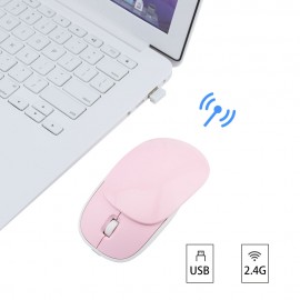 2.4G Silent Wireless Mouse Rechargeable 1600 DPI Slide 3 Buttons Pink Mouse