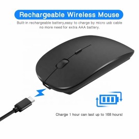 Wireless Mouse Silent USB Rechargeable Ergonomic Optical Mini Mice V5.1 BT V5.1 Mouse