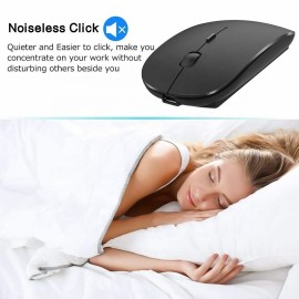 Wireless Mouse Silent USB Rechargeable Ergonomic Optical Mini Mice V5.1 BT V5.1 Mouse