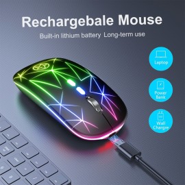 A20 Portable 2.4Ghz BT Dual-mode Optical Computer RGB Gaming MICE Rechargeable BT Wireless Mouse