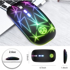 A20 Portable 2.4Ghz BT Dual-mode Optical Computer RGB Gaming MICE Rechargeable BT Wireless Mouse