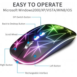 A20 Portable 2.4Ghz BT Dual-mode Optical Computer RGB Gaming MICE Rechargeable BT Wireless Mouse