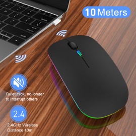 Mini Silent USB Optical Rechargeable Mice LED 2.4Ghz Gaming Cheap Wireless Mouse Portable  for MacBook PC Laptop