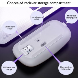 Mini Silent USB Optical Rechargeable Mice LED 2.4Ghz Gaming Cheap Wireless Mouse Portable  for MacBook PC Laptop