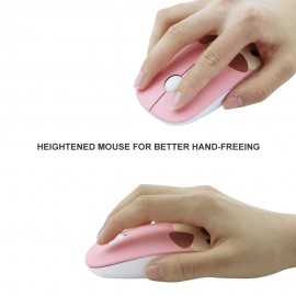 2.4G Wireless Mouse Cute Cartoon USB Optical  1600 DPI 3 Button Pink Mouse