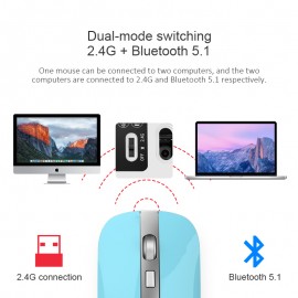 2-mode Blue tooth 5.1 + 2.4G wireless mouse with rechargeable silent computer mouse 1600 DPI