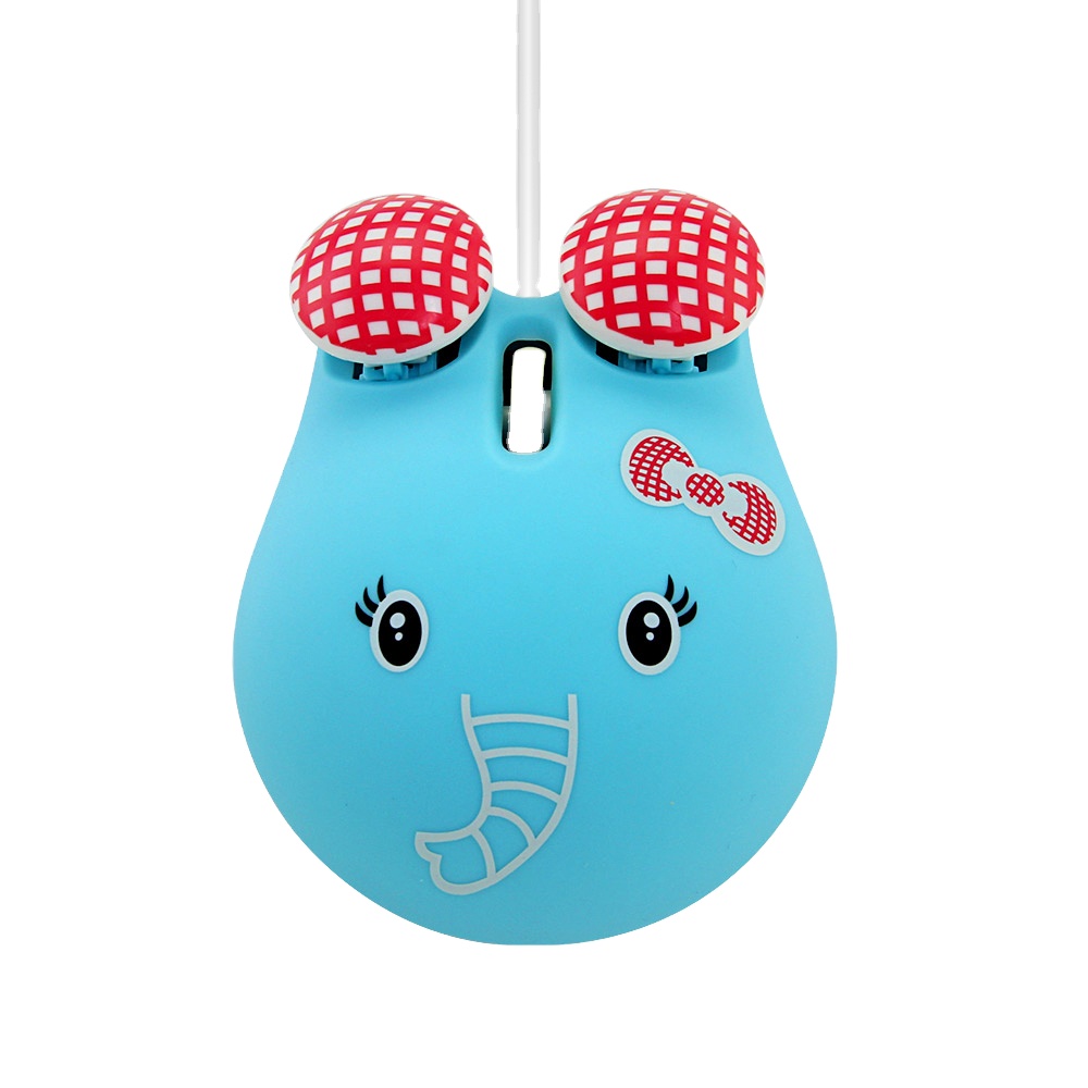 Cute Cartoon Mini Wired Mouse Elephant Design Computer 3D Kids Mouse 1600 DPI USB Optical Small Hand Mouse