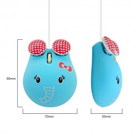 Cute Cartoon Mini Wired Mouse Elephant Design Computer 3D Kids Mouse 1600 DPI USB Optical Small Hand Mouse