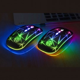 Darshion A20 Optical Computer RGB 2.4Ghz Gaming Mouse Metal Roller 5 Buttons Rechargeable LED BT Wireless Mouse Portable