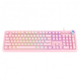 108-Key Ergonomic Waterproof Wired RGB Backlit Mechanical Gaming Keyboard