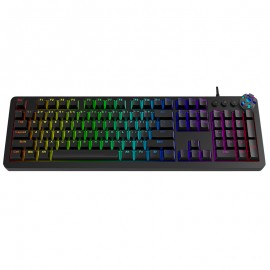 108-Key Ergonomic Waterproof Wired RGB Backlit Mechanical Gaming Keyboard