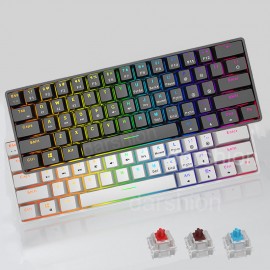 Dual-Mode BT5.0  BT/2.4Ghz 60% RGB Gaming Anti-ghosting Wireless Mechanical Keyboard