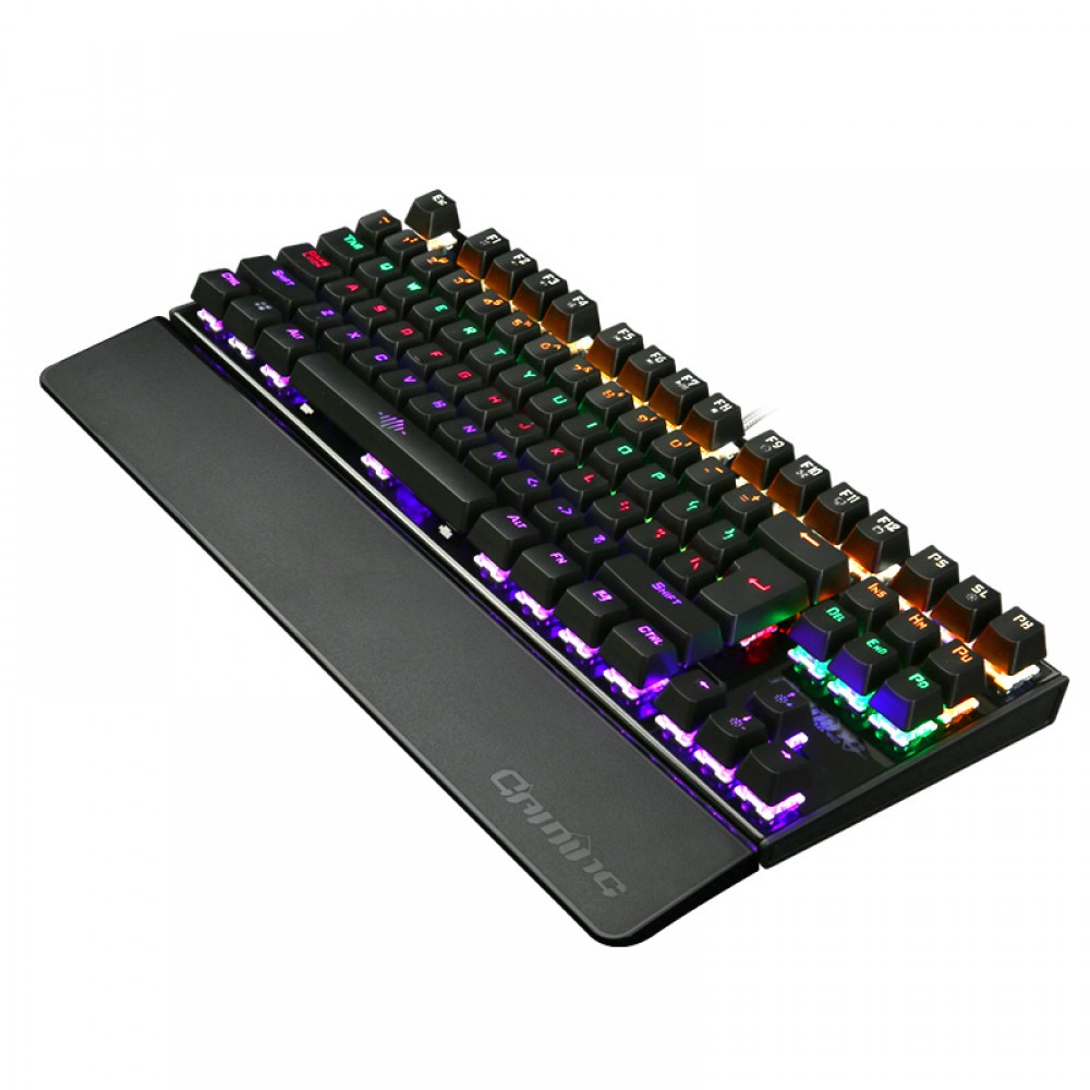 Backlit Gaming Mechanical Keyboard Colorful LED usb Wired Game Keyboard 26 Keys Anti-ghosting Free Hand Care Russian sticker