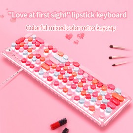 Hot Sale K520 Pink Wired Green Axis Punk Mechanical Keyboard