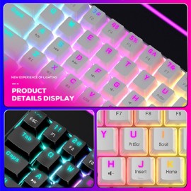 Wireless BT/2.4Ghz 60% RGB Gaming Keyboard Three Modes Connectable Wireless Mechanical Keyboard