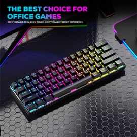 Wireless BT/2.4Ghz 60% RGB Gaming Keyboard Three Modes Connectable Wireless Mechanical Keyboard