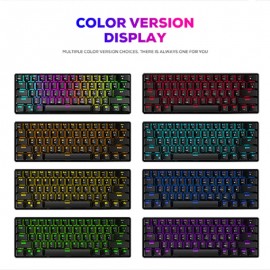 Wireless BT/2.4Ghz 60% RGB Gaming Keyboard Three Modes Connectable Wireless Mechanical Keyboard