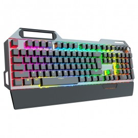 High-Quality 7-Color RGB Backlit Wired Gaming Metal Panel Mechanical Keyboard