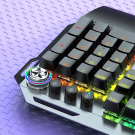 High-Quality 7-Color RGB Backlit Wired Gaming Metal Panel Mechanical Keyboard