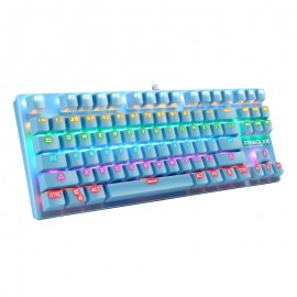 RGB Mechanical Keyboard 87Keys Blue Switch Wired Backlit Rainbow Gaming Mechanical Keyboard