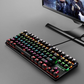 RGB Mechanical Keyboard 87Keys Blue Switch Wired Backlit Rainbow Gaming Mechanical Keyboard