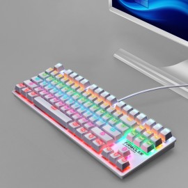 RGB Mechanical Keyboard 87Keys Blue Switch Wired Backlit Rainbow Gaming Mechanical Keyboard