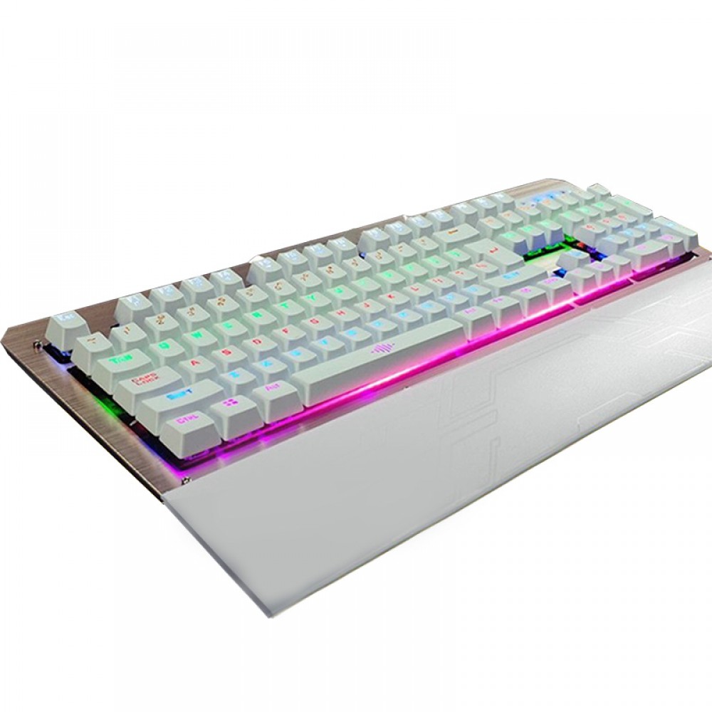 RGB Backlit 104-Key Metal Panel Wired Gaming Mechanical Keyboard