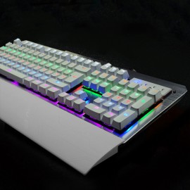 RGB Backlit 104-Key Metal Panel Wired Gaming Mechanical Keyboard