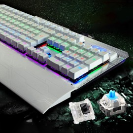 RGB Backlit 104-Key Metal Panel Wired Gaming Mechanical Keyboard