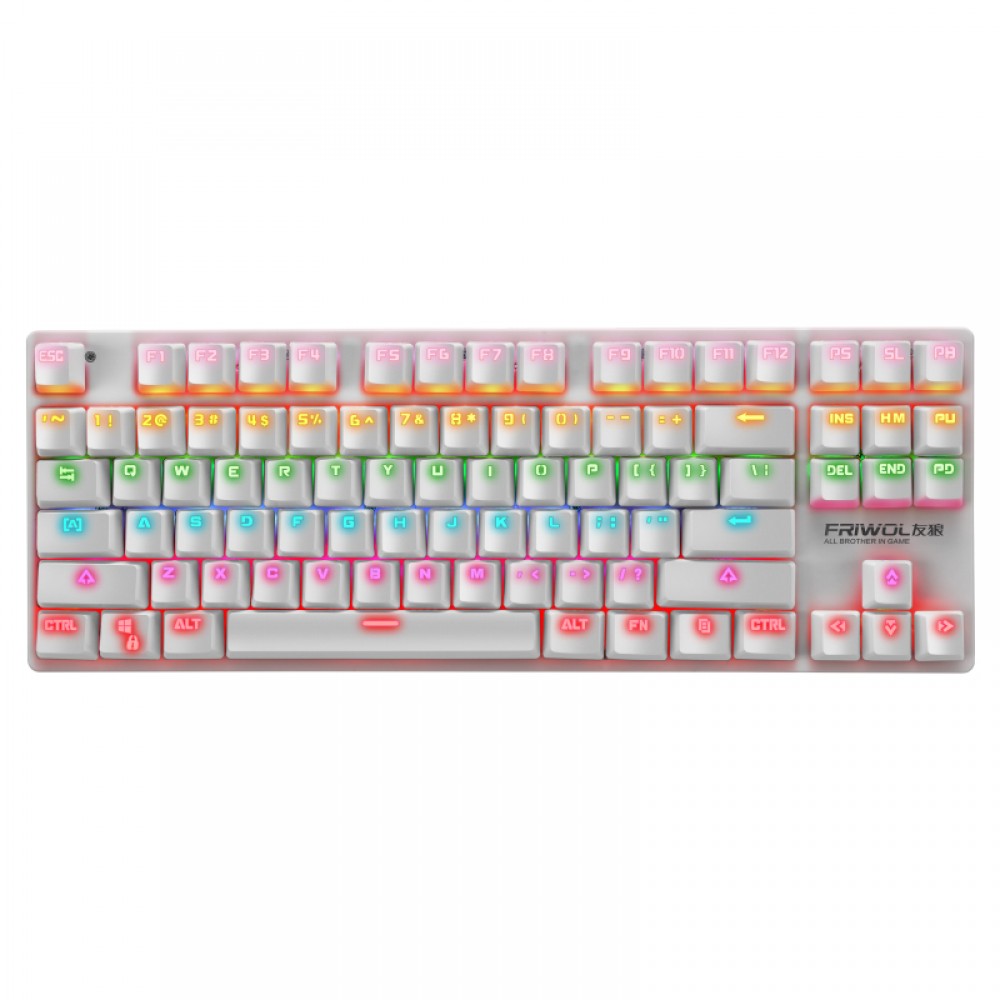 Blue Switch Wired 87 Keys Gamer Backlit Rainbow Gaming Mechanical Keyboard