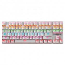 Blue Switch Wired 87 Keys Gamer Backlit Rainbow Gaming Mechanical Keyboard