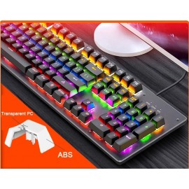 Punk round retro keycap backlit USB wired mechanical gaming keyboard