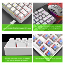 62 Key Type C USB Wired Backlit Mechanical Gaming Keyboard for Computer