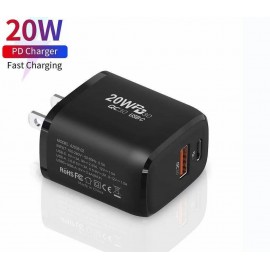 PD 20W 18W usb power adapter European Standard A+C Fast Charge Dual Port British Standard American Standard fast charger