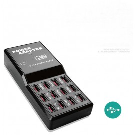 Wholesale 12A mobile phone digital charging multi-port travel charger high-power 12-port charger