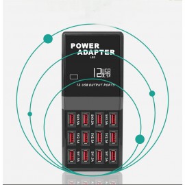 Wholesale 12A mobile phone digital charging multi-port travel charger high-power 12-port charger