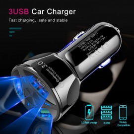 Multi function Car mobile phone charger qc3.0 fast charge 3.1A car charger 3 in 1